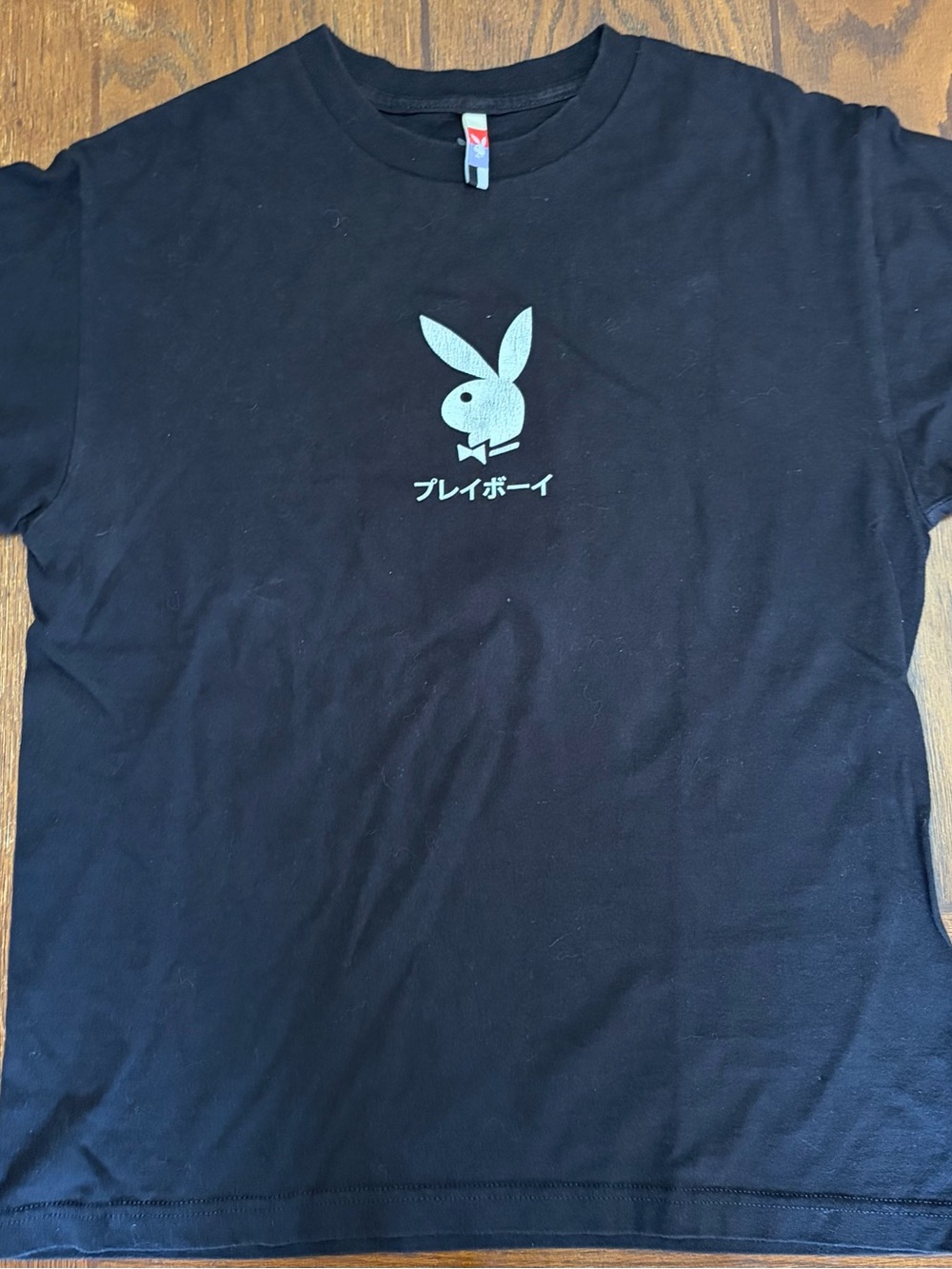 Playboy Club of Tokyo Black T-Shirt with Double Hit Graphics Size M A39